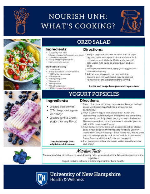 Orzo Salad and Yogurt Popsicles Recipe